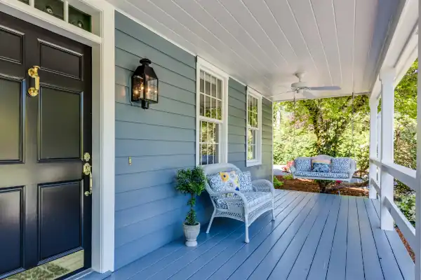 Freshly Painted Porch on a Country-Style Home